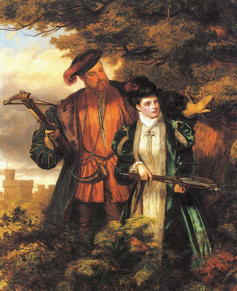 Уильям Фрит. «Генрих VIII и Анна охотятся на оленей в Виндзорском лесу». 1872 год