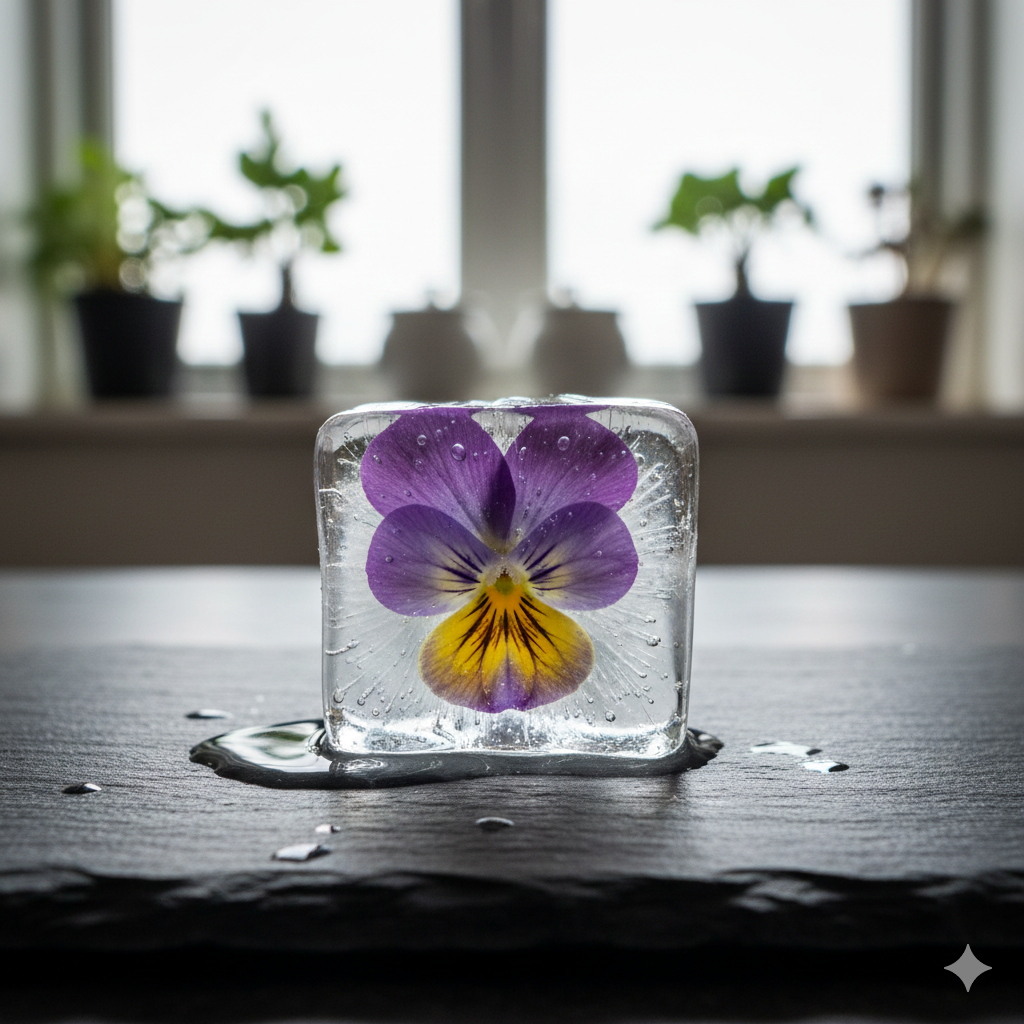 лед с цветком