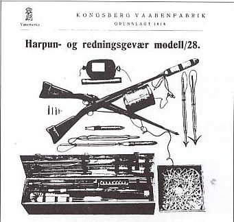 Фрагмент рекламы ок. 1930-го года с гарпунной винтовкой. (Общественное достояние)