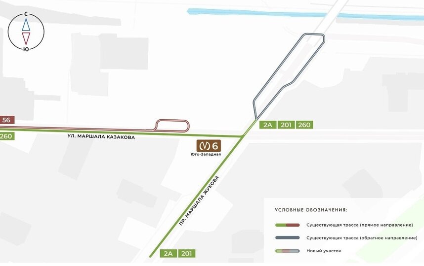    Изменение автобусных маршрутов: №№ 2А, 201, 260 и трамвайного маршрута №56https://t.me/transportspb/14746