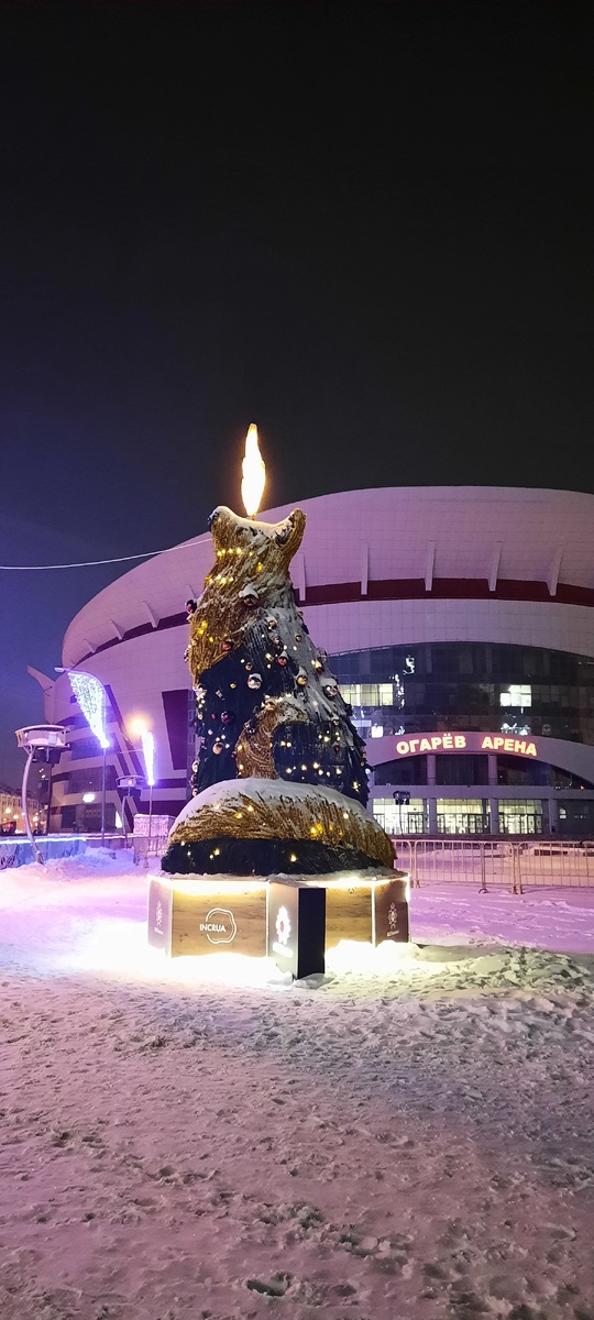 Ёлка-Лиса в центре Саранск. Лиса - символ нашего города и Республики, она даже есть на гербе Мордовии 🦊 и на гербе Саранска.