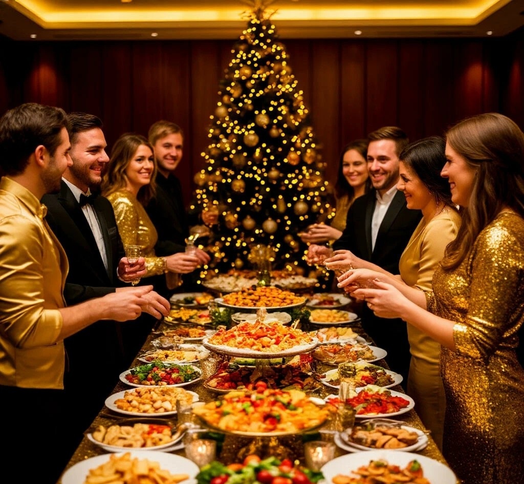 Золотой цвет в одежде на корпоративе.