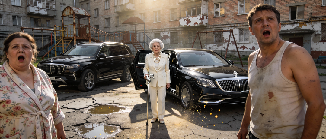 Соседи смеялись над нищей бабкой, пока к её подъезду не подъехал кортеж с охраной.