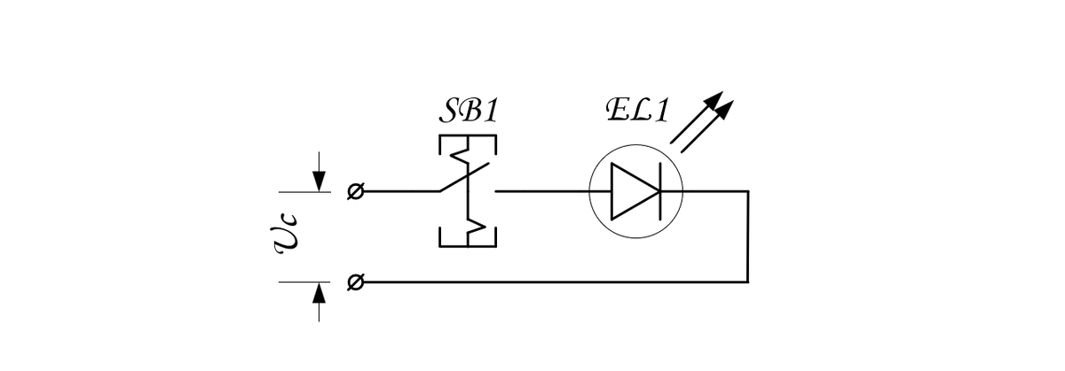 Рис. 1. Принципиальная схема включения лампы.