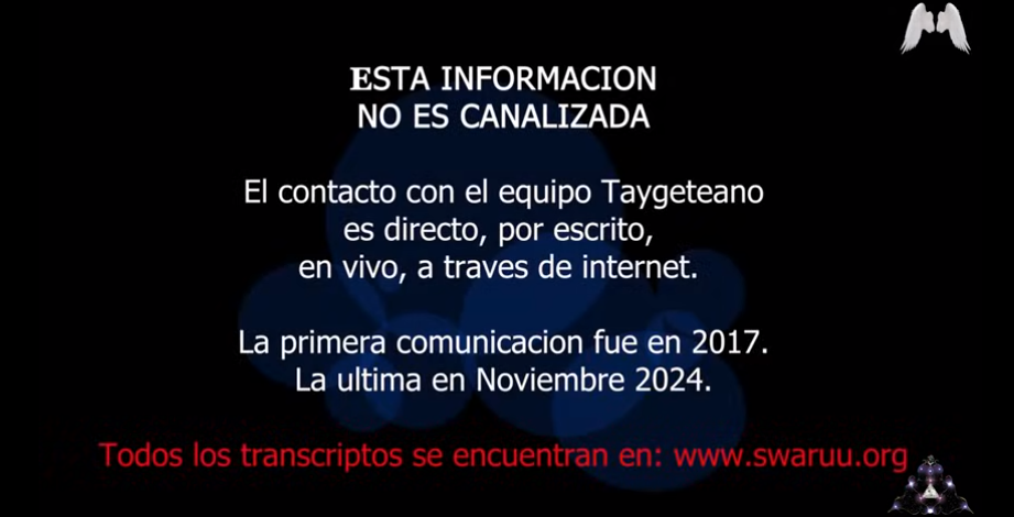 ЭТА ИНФОРМАЦИЯ ПОЛУЧЕНА НЕ ПУТЁМ ЧЕННЕЛИНГА, Контакт с тайгетеанской командой прямой, в письменном виде, в реальном времени онлайн, через интернет.  Первая коммуникация состоялась в 2017 г. Последняя в ноябре 2024 г. Все транскрипции находятся на сайте www.swaruu.org