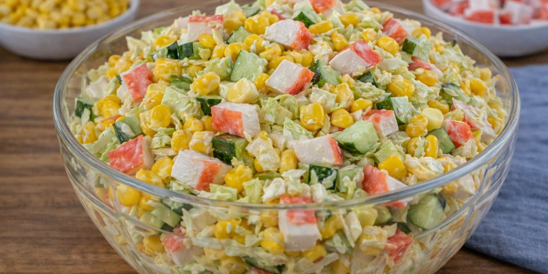 Крабовый салат по-новому: ешь и не можешь остановится. Попробовала и влюбилась с первой ложечки