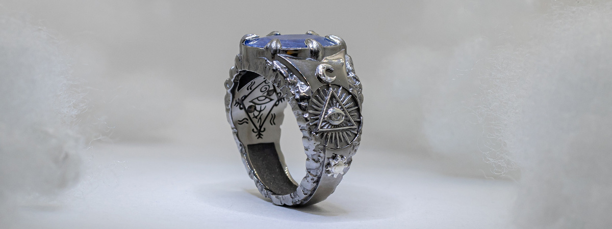 Масонский перстень с сапфиром «Око Провидения»