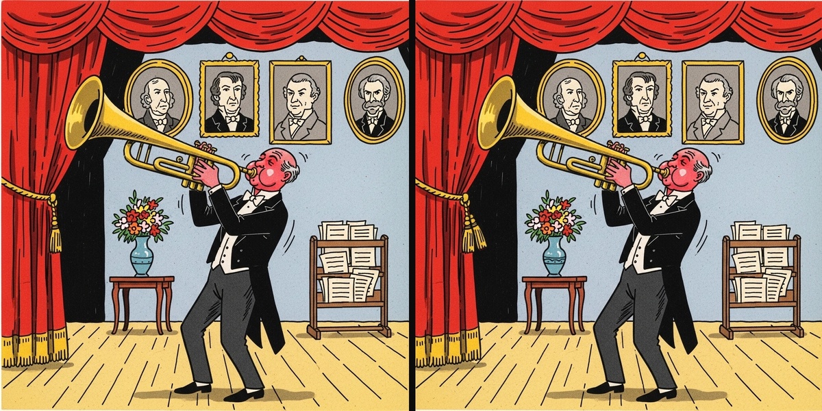 Трубач. Найдите 4 отличия