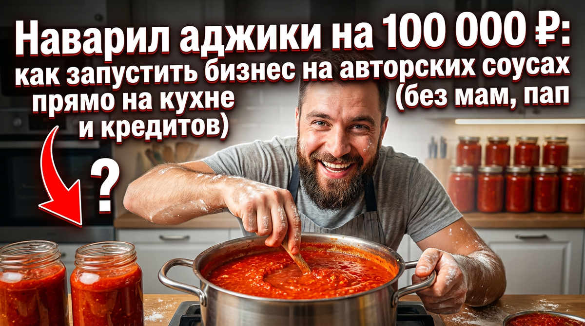 Наварил аджики на 100 000 ₽: как запустить бизнес на авторских соусах прямо на кухне (без мам, пап и кредитов)