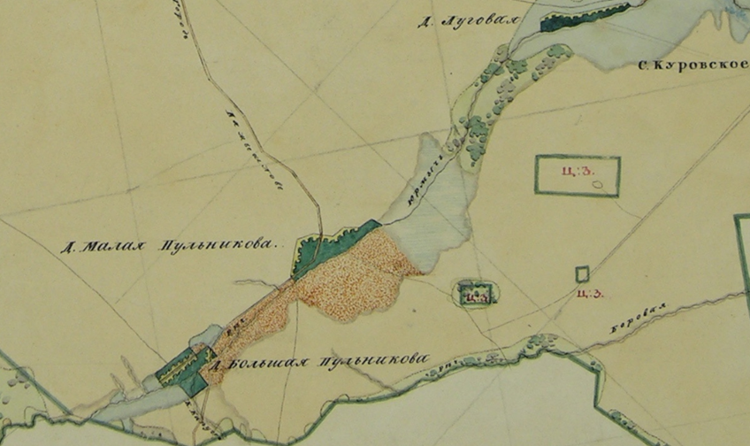 План Генерального Межевания Екатерины II . Фрагмент.