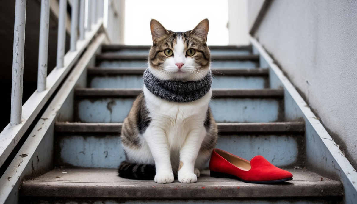 трёхцветный кот с взглядом, таким глубоким и осмысленным, что поневоле задумаешься