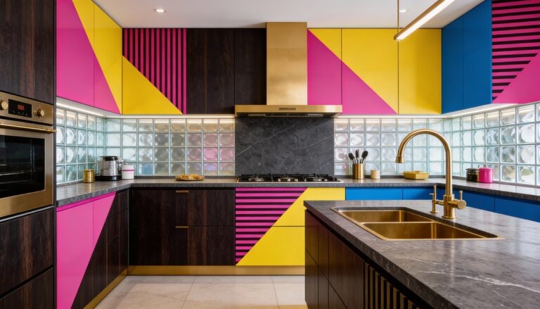    Кухня в стиле нео-мемфис с яркими цветами и уникальным дизайном Александр