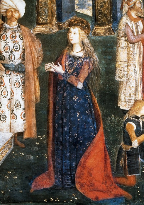 Лукреция в образе Святой Екатерины, Бернардино ди Бетто (Пинтуриккьо), 1492-94 гг. 