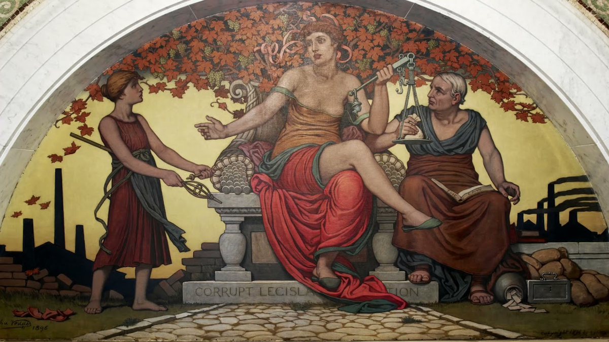 Элиху Веддер, «Коррумпированное законодательство» (Corrupt Legislation), 1896 г. 