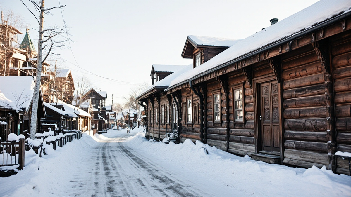 Зимний Великий Устюг, старинный северный город.