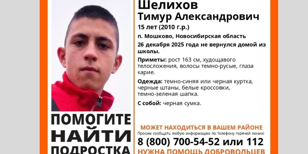 В Новосибирской области подросток пропал по дороге из школы домой