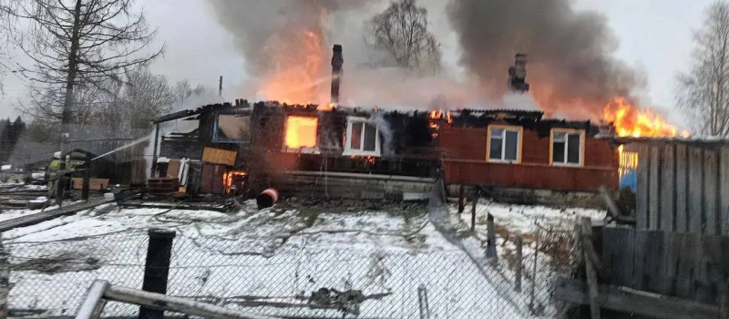    Спасатели показали фото с места смертельного пожара в ПрионежьеМЧС Карелии