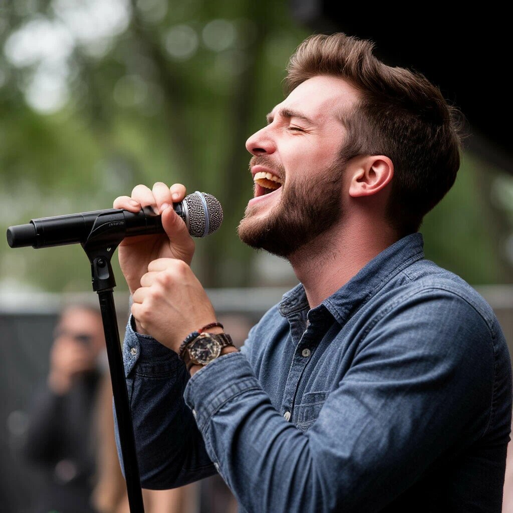 поет парень