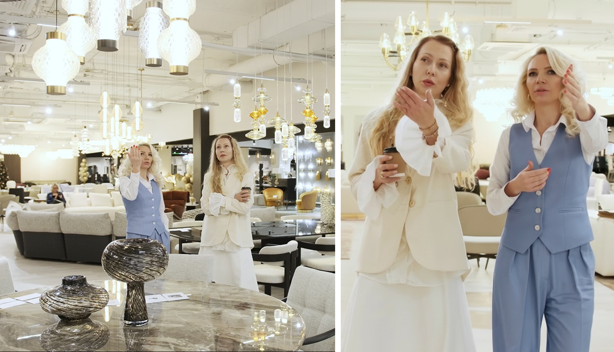 Анна Эрман и Анастасия Федосеева в салоне SkyLiving