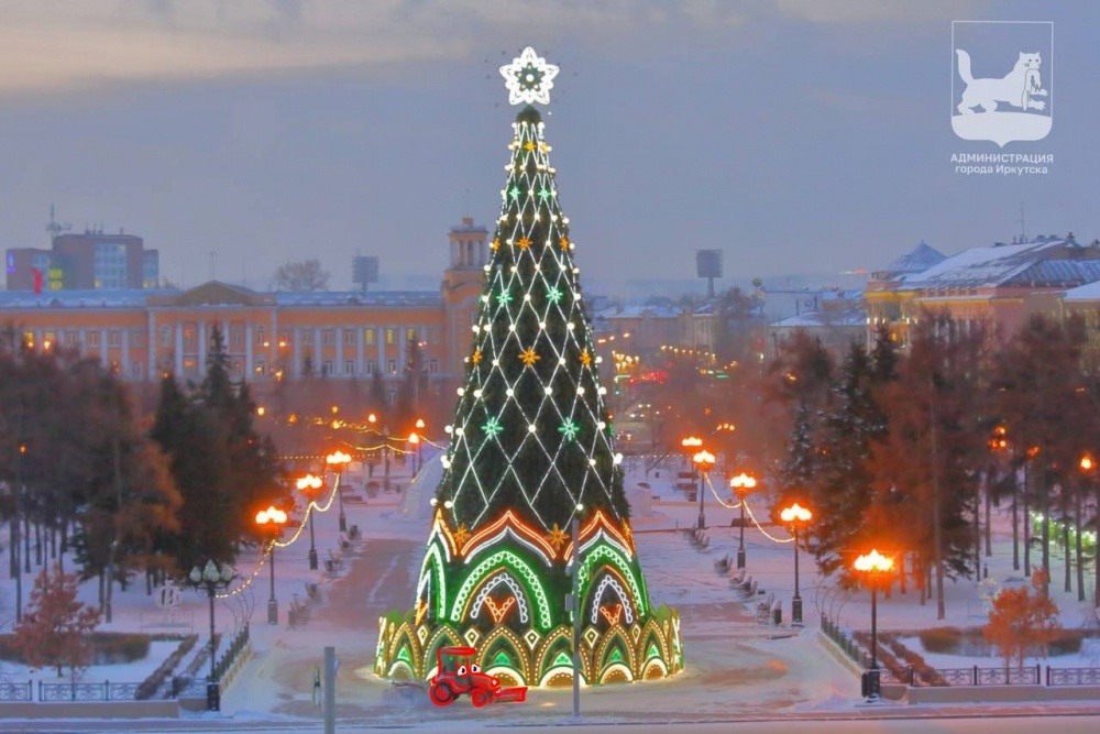    Сквер Кирова будет ярко сиять 31 декабря. Фото: Администрация Иркутска