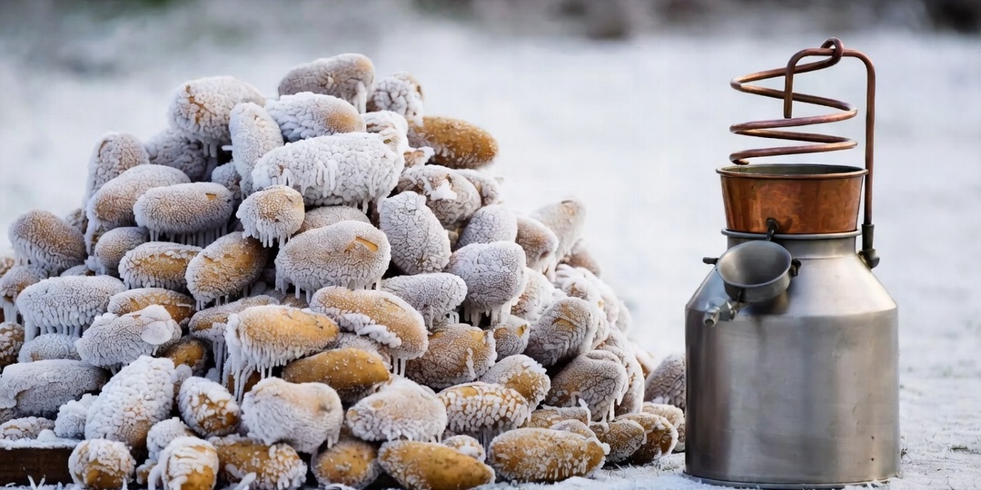 Замерзший картофель: не беда, а возможность для самогоноварения!