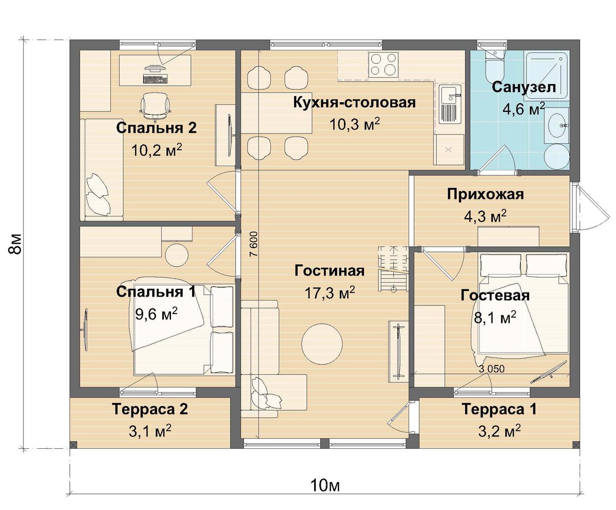 Планировка проекта дома «Венеция»
