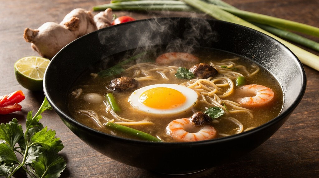 Вок-суп с морепродуктами