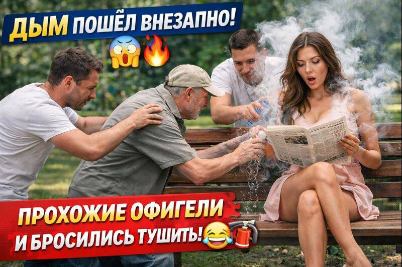 😱 Парк, лавочка, девушка… и внезапно ДЫМ!