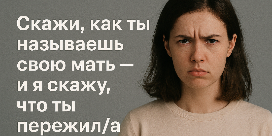 Скажи, как ты называешь свою мать — и я скажу, что ты пережил/а