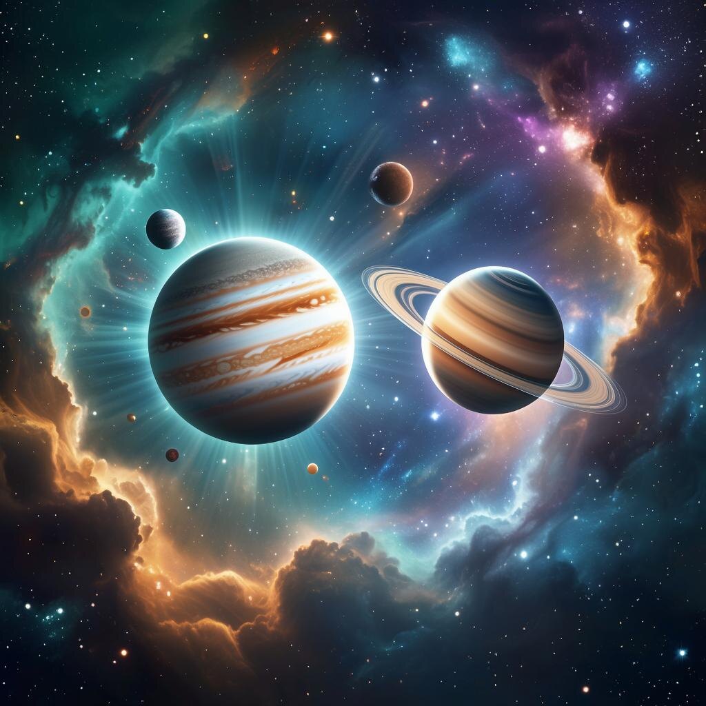 Планеты. Иллюстрация сгенерирована нейросетью