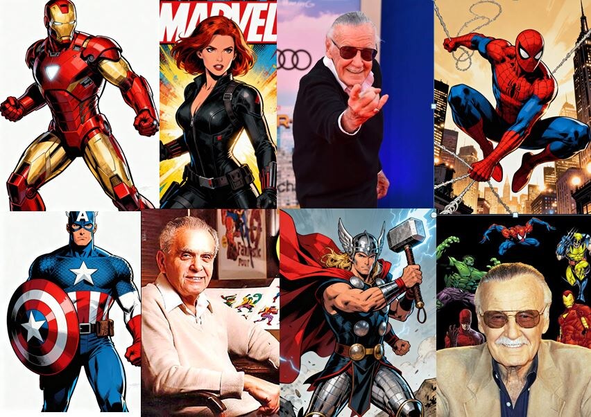 Герои Марвел на данном изображении сгененированы нейросетью