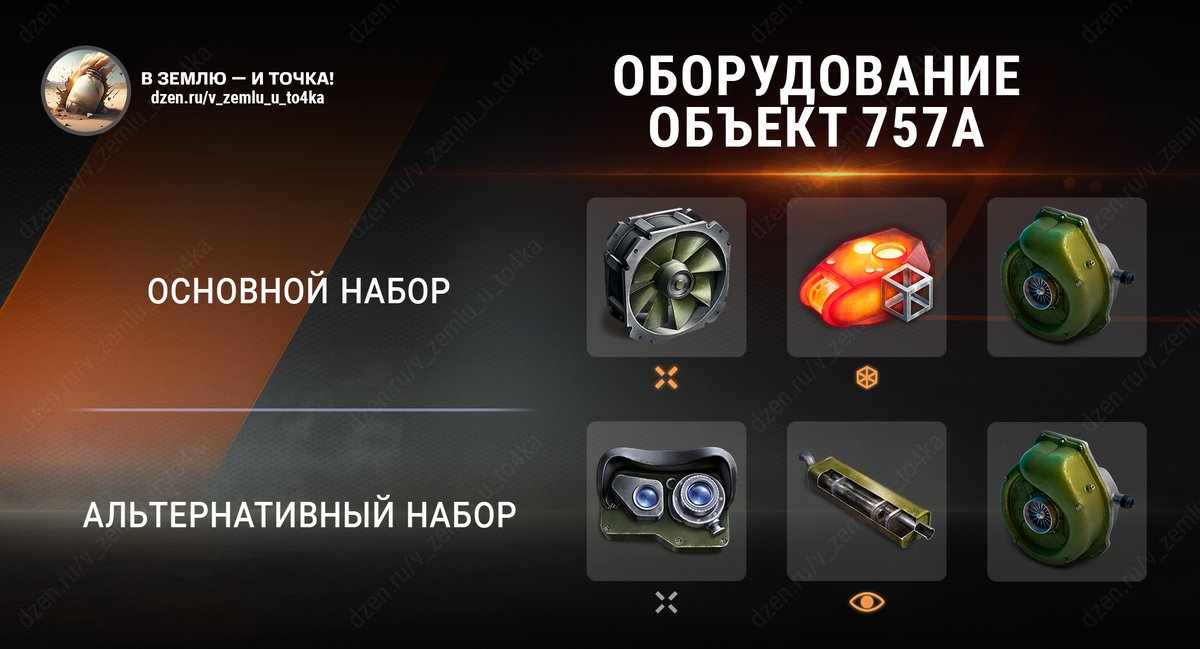 Оборудование для Объект 757А (Мир танков)