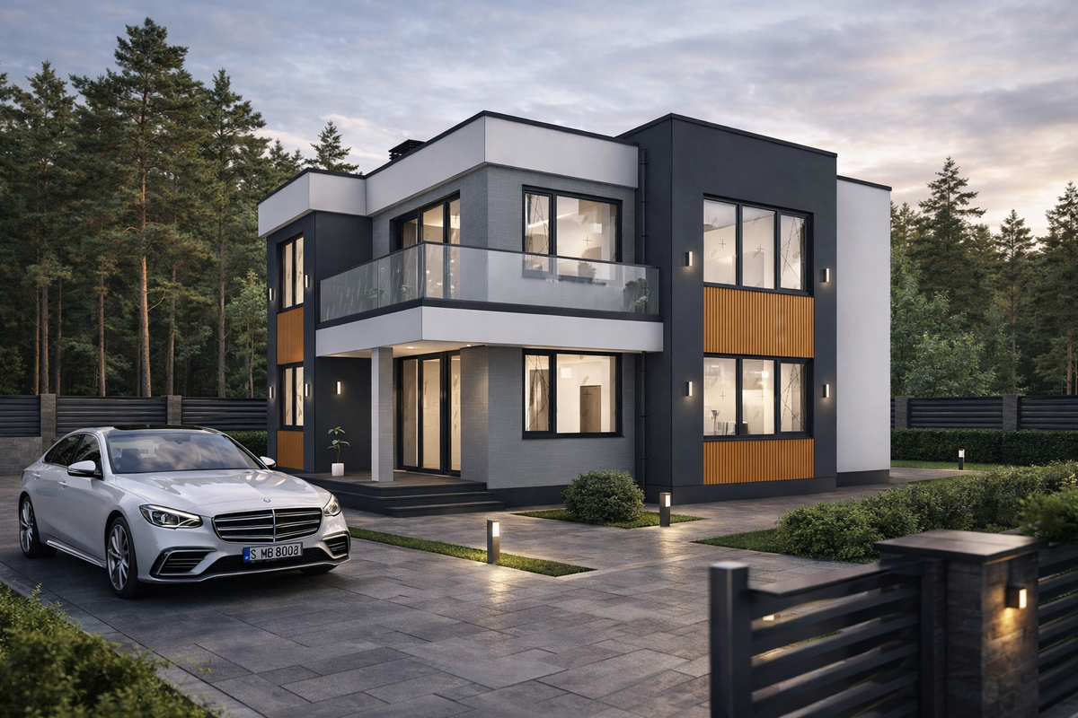 Современный дом в Revit