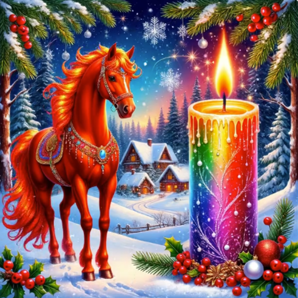 Огненный конь - символ нового 2026 года. Картинка автора в нейросети