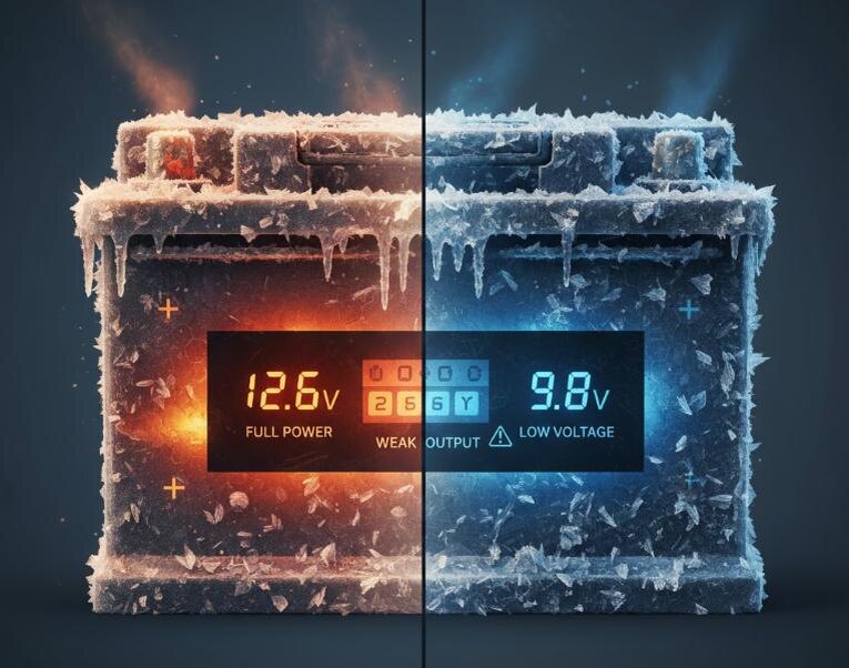 Главный виновник проблем запуском двигателя в мороз – это аккумулятор