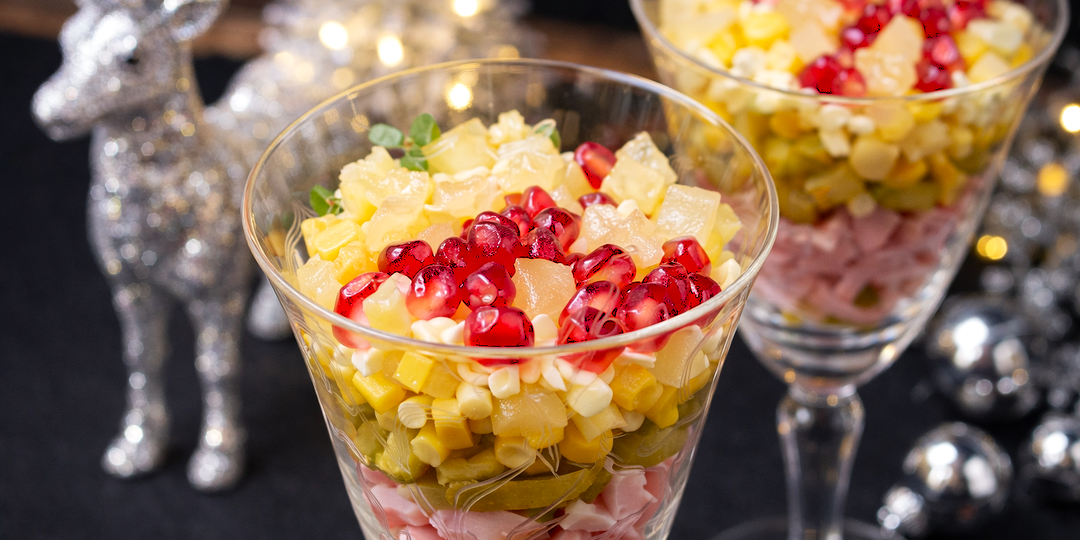 Три праздничных салата с ананасом и курицей, которые первыми исчезают со стола (без риса)