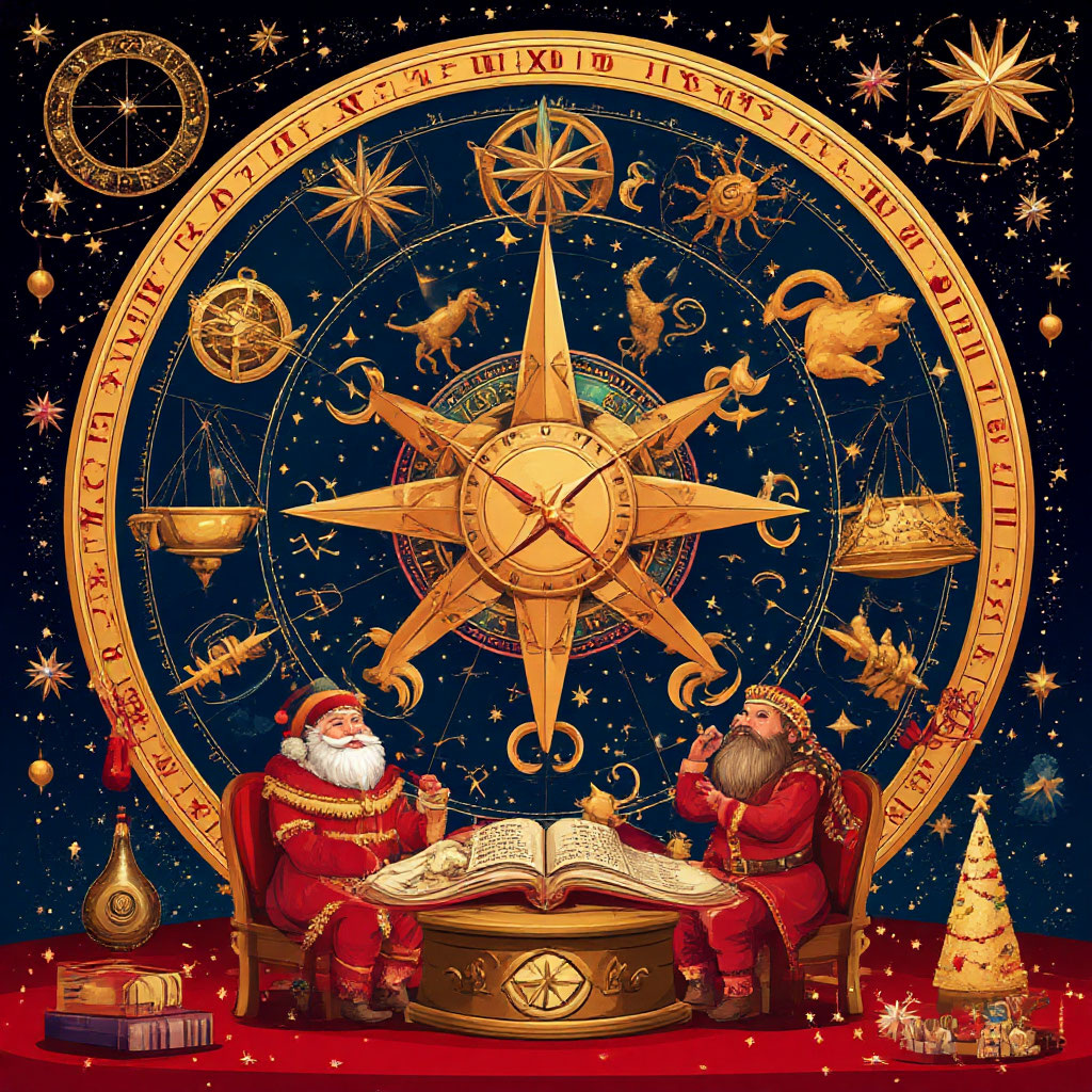 Новогодний гороскоп. Изображение сгенерировано ИИ Шедеврум.