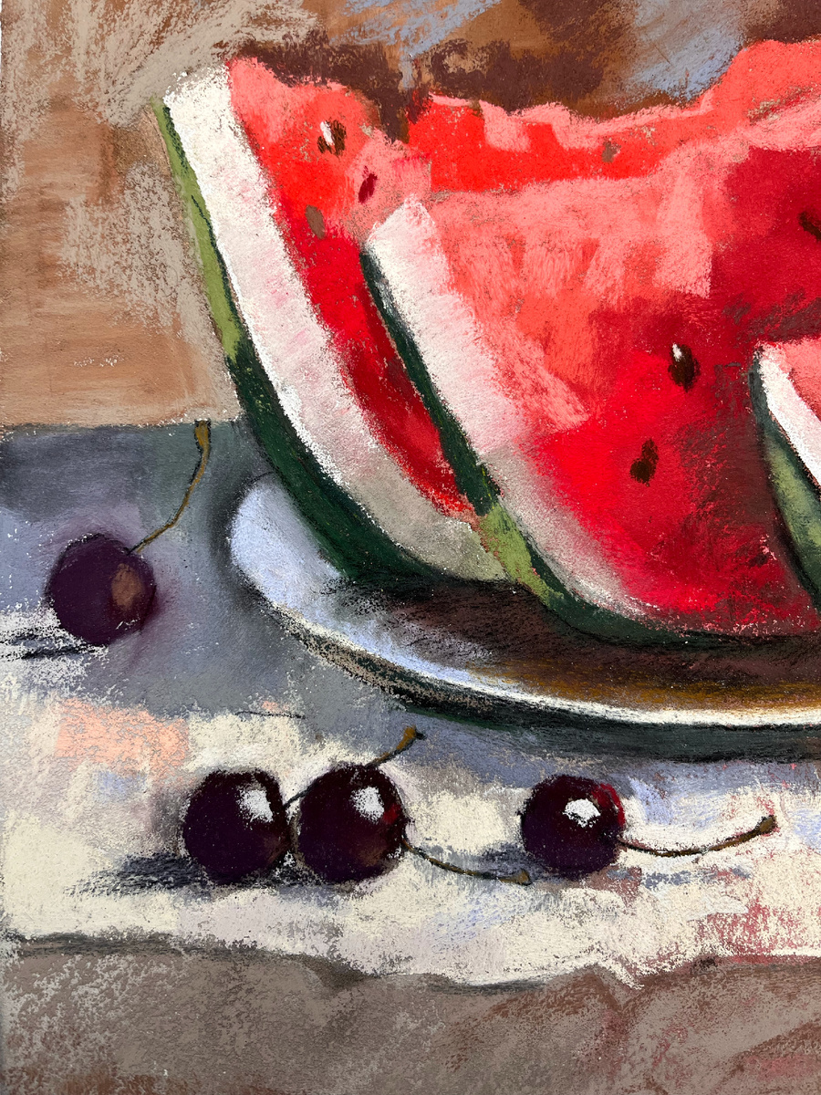 Фрагмент рисунка «Аромат лета»пастель, 2023г., Ульман А.