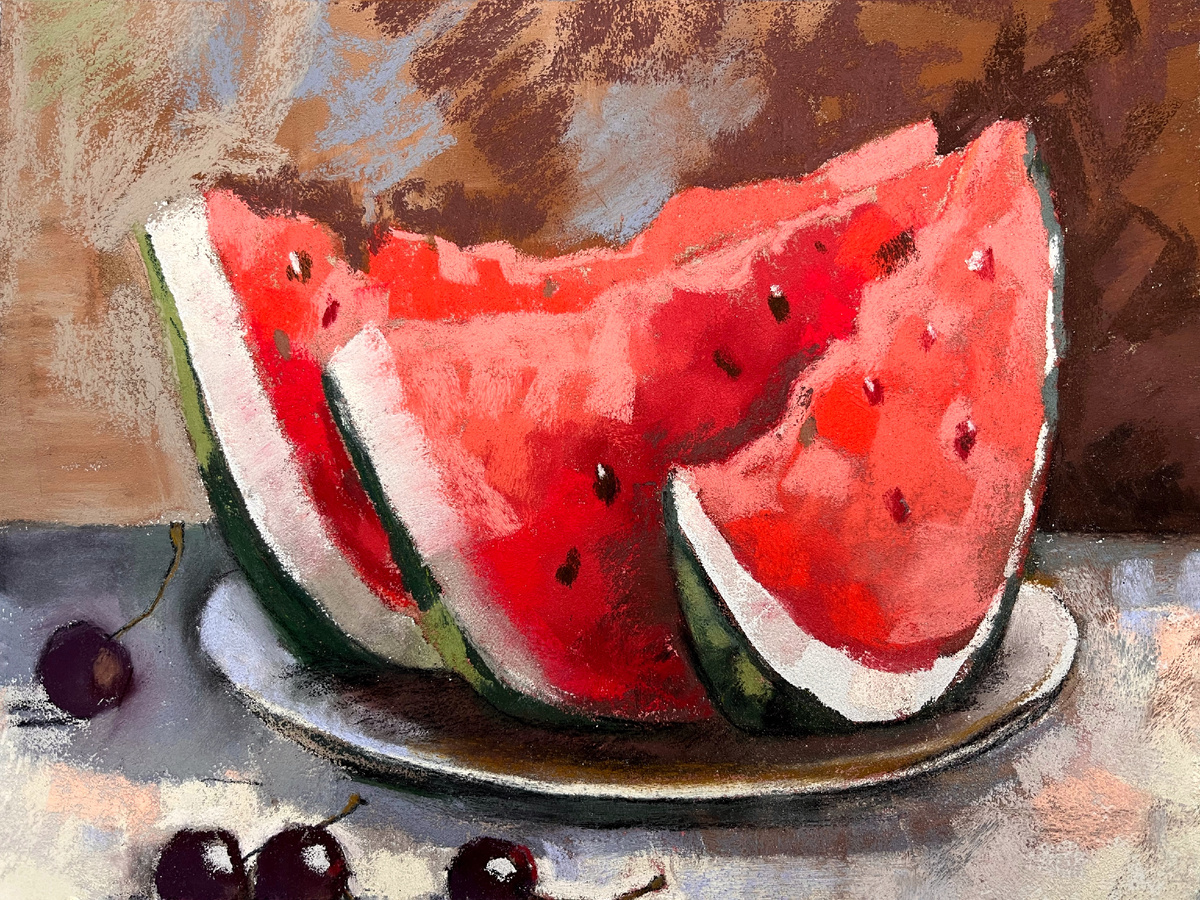 Фрагмент рисунка «Аромат лета»пастель, 2023г., Ульман А.