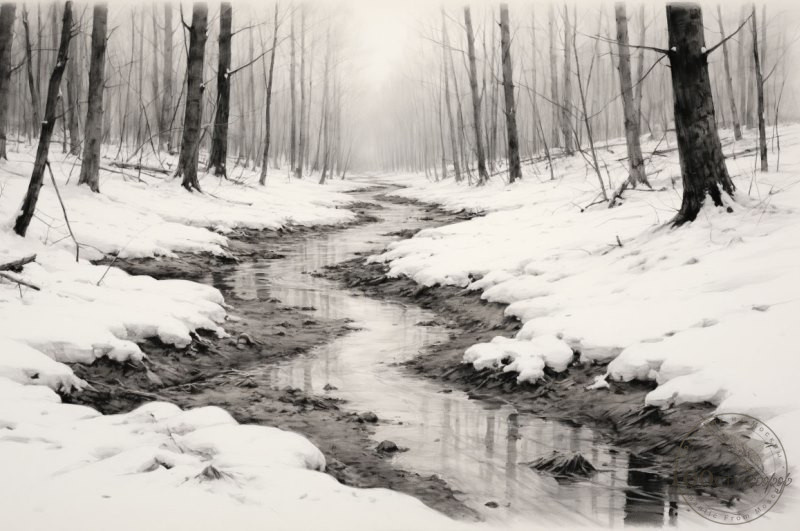 снег подтаял