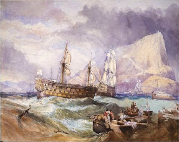 "Виктори" буксируют в Гибралтар после Трафальгарского сражения 