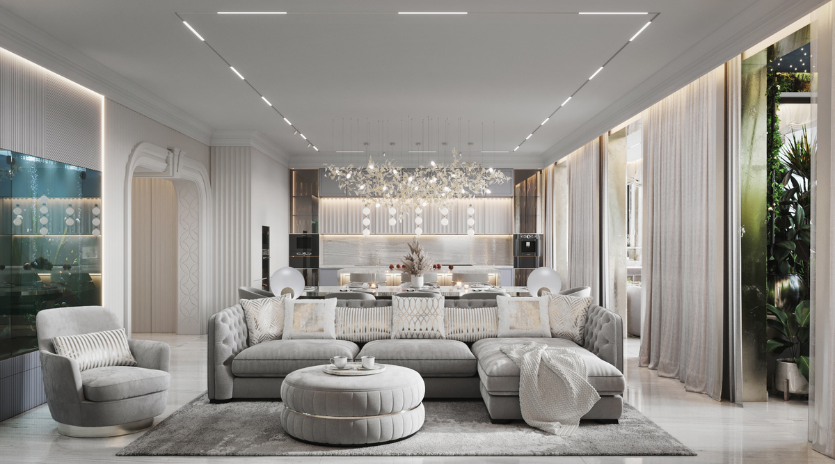 Дизайн в стиле современной классики, работа студии VPROEKTE