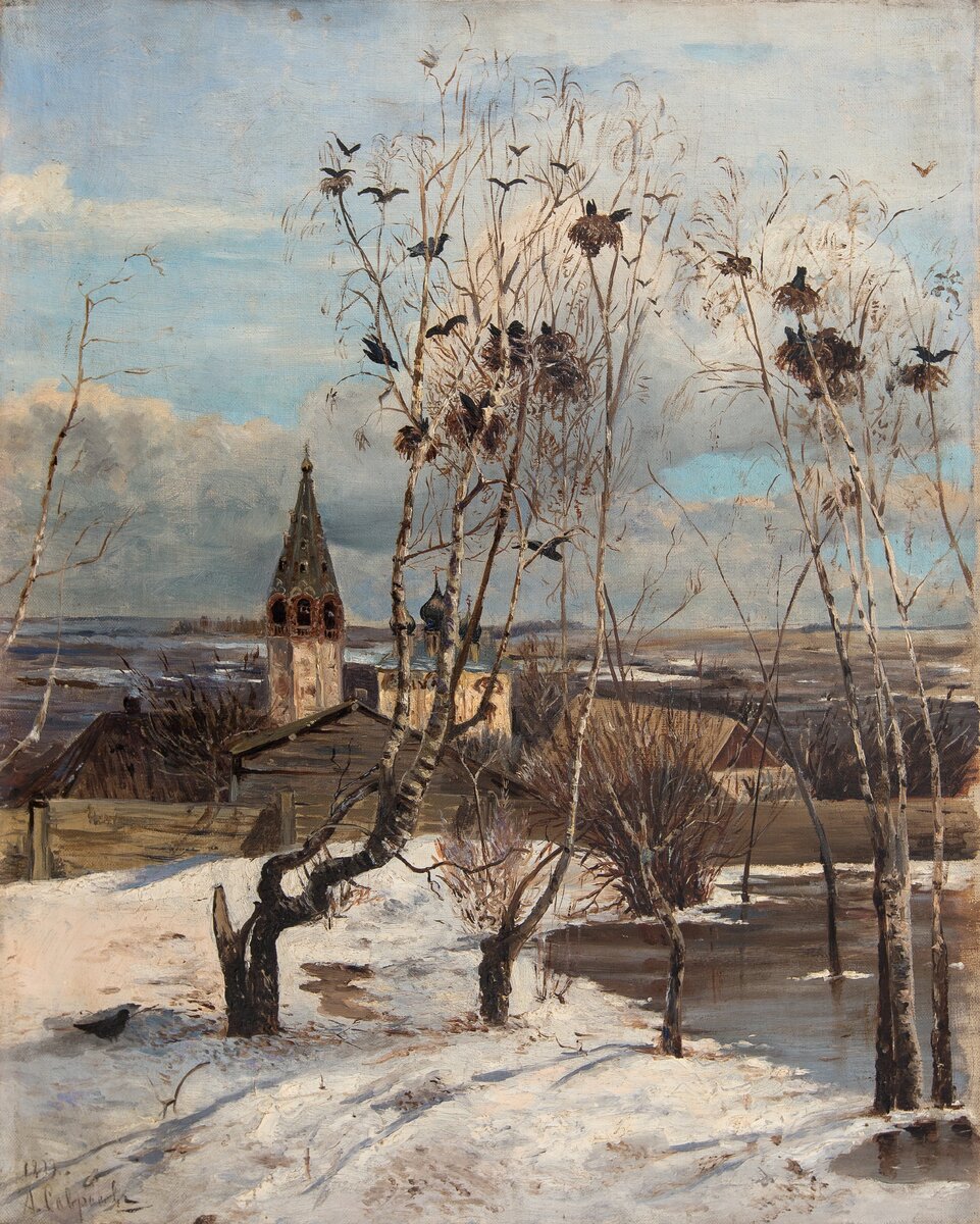 Алексей Саврасов. Грачи прилетели. Вариант. 1879 © Нижегородский государственный художественный музей