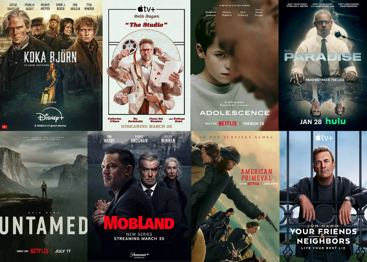 Постеры лучших сериалов 2025 года. Источник: imdb.com