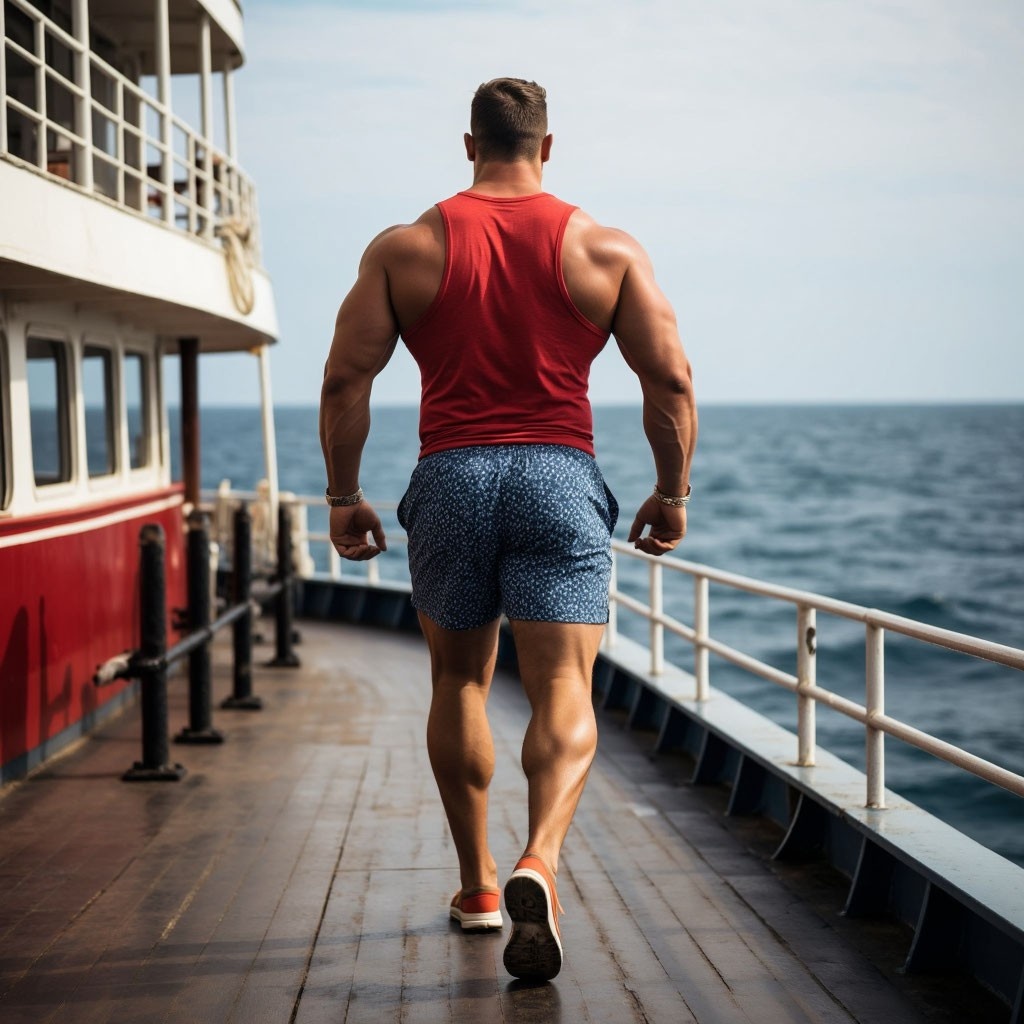 Мощные дельтовидные мышцы атлета