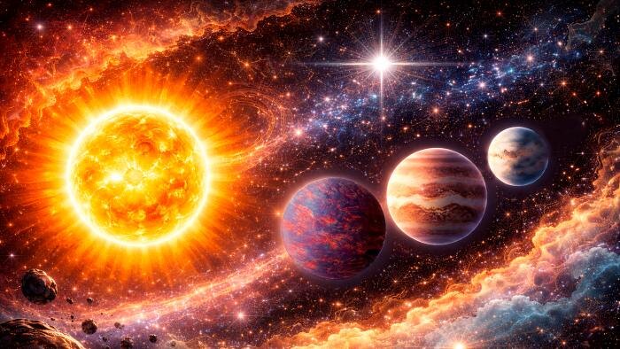 Парад планет 7 января 2026: рождественская Вифлеемская звезда раз в 20 тысяч лет. Обложка © Коллаж © Life.ru, фото © Shutterstock / FOTODOM / Artsiom P, © Gemini Nano Banana