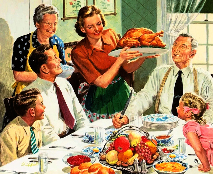 Праздничное застолье. Исходное изображение найдено на pinterest.com. 