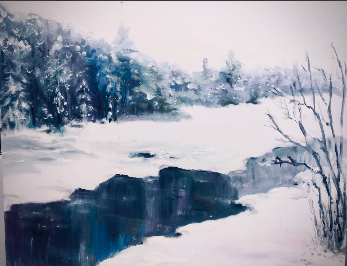 этюд у замёрзшей речушки