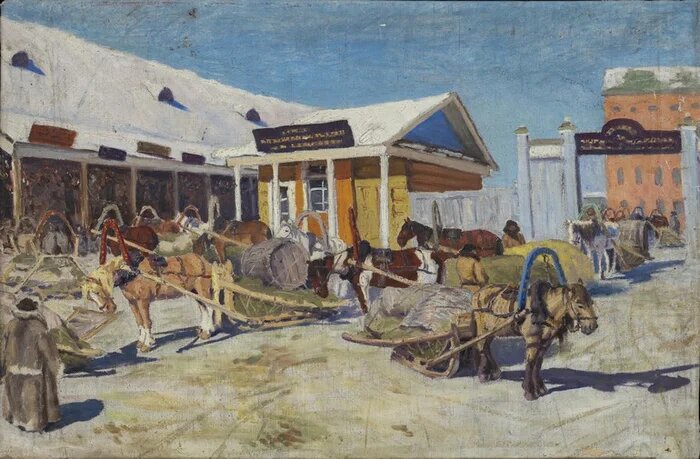 В.Г. Шешунов. «Базар в Благовещенске». Из коллекции ДВХМ