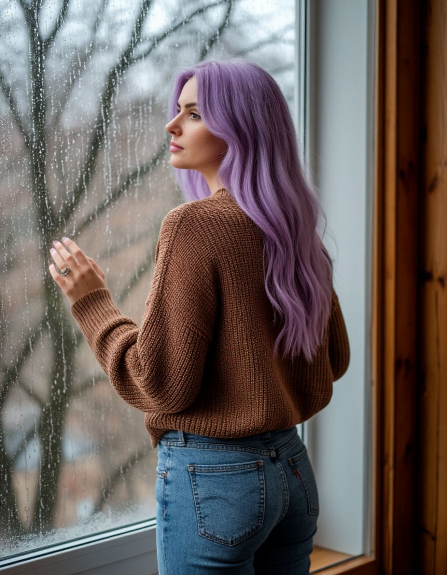 Людмила смотрит в окно картинка создана 